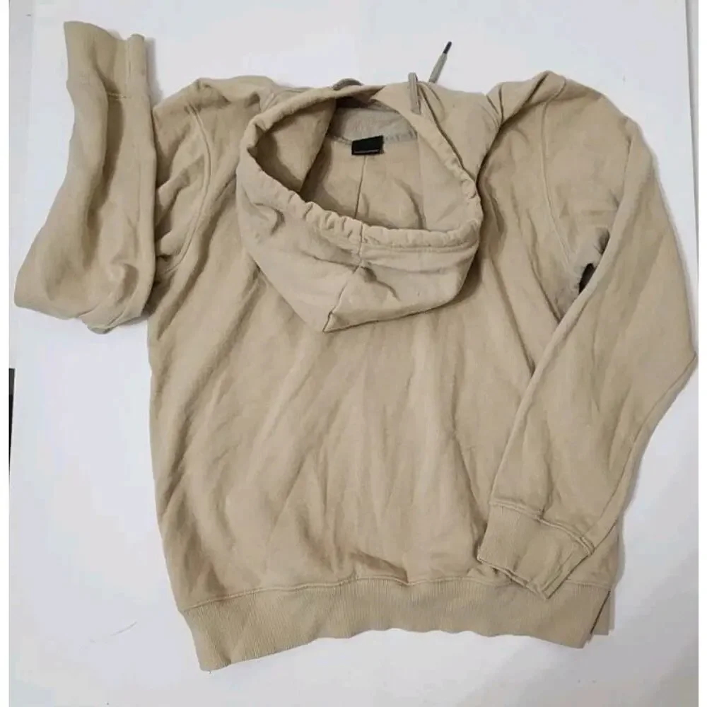 North Face Pullover Hoodie Camel Brown Black Logo Mens M Unisex Kangaroo Pocket